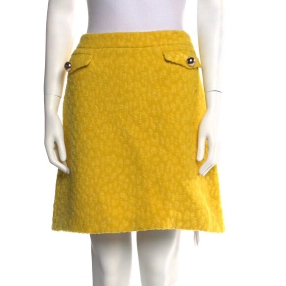 NWT Kate Spade Tonal Leopard Textured Jacquard Wool-Blend A-Line Skirt XL $268 - Picture 7 of 10